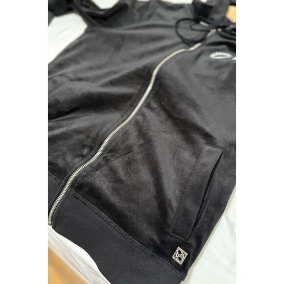 Calvin Klein Zip Up Hoodie Sweatshirt Jacket Womens Size Small Black Velour - Picture 5 of 5